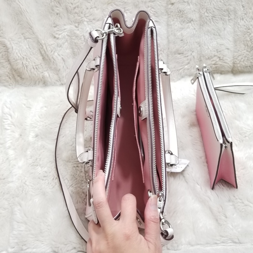 🚫SOLD🚫NWT 2 PC COACH PINK LEATHER OMBRE SET - Picture 5 of 8